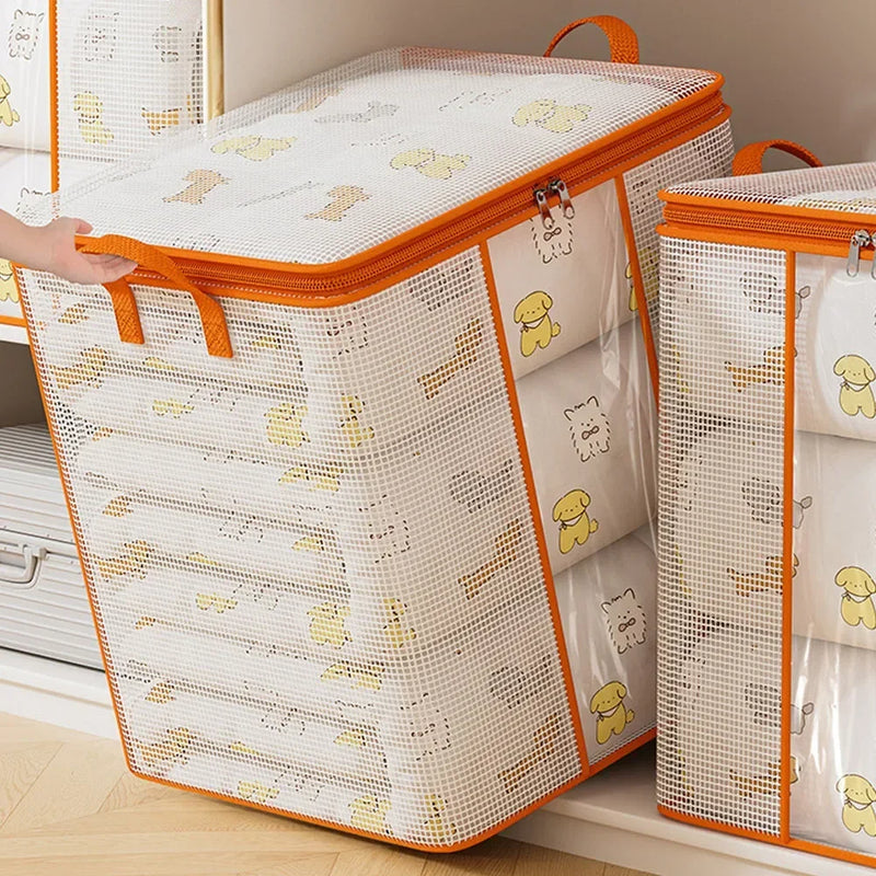 Transparent Clothes Storage Bag Foldable PVC Blanket Bedding Wardrobe Organiser