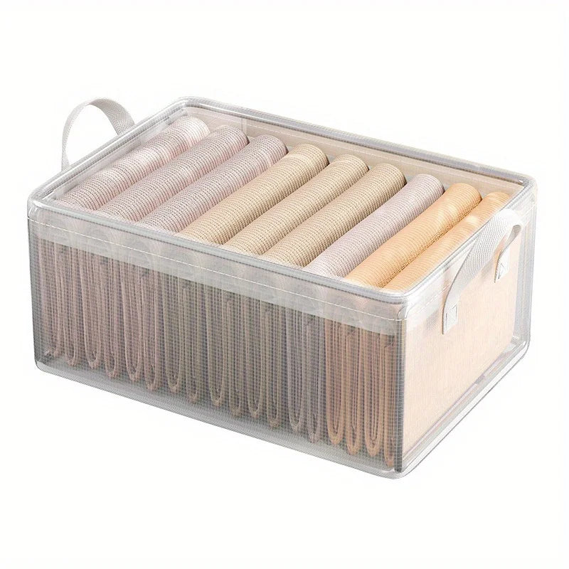 Transparent Storage Box Solid Steel Frame – Waterproof Home Organisation Basket