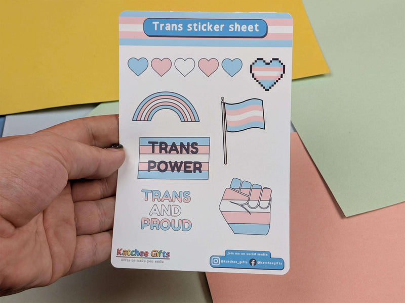 Trans Pride sticker sheet