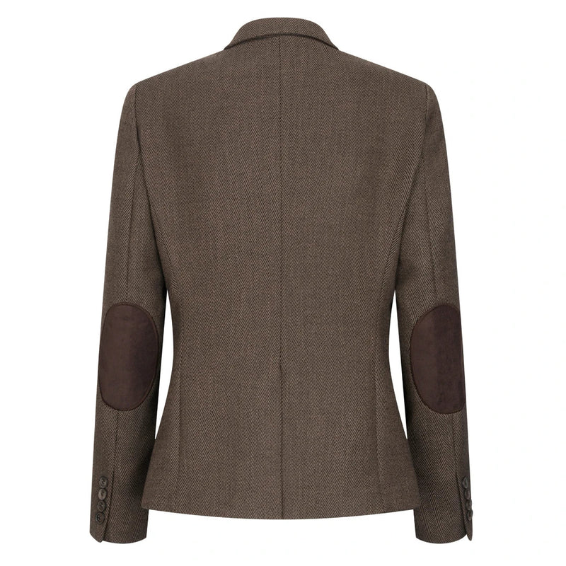 TPW-AK-06 - Women's Brown 3 Piece Herringbone Tweed Suit