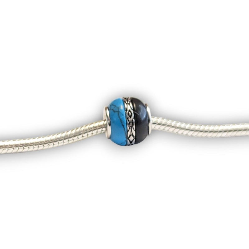 Turquoise and Onyx Bead Charm