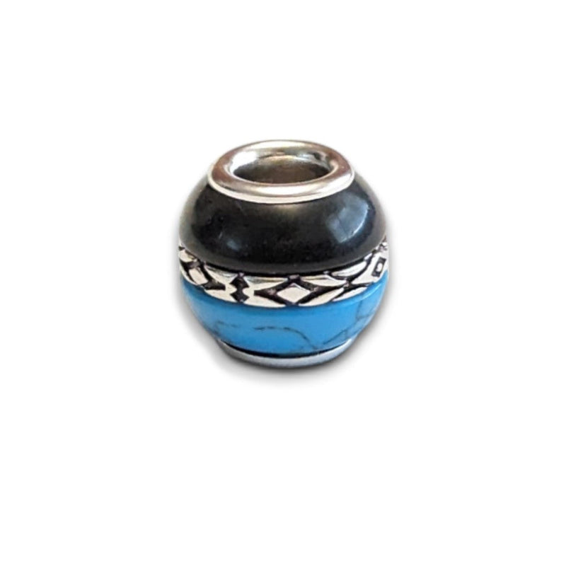 Turquoise and Onyx Bead Charm