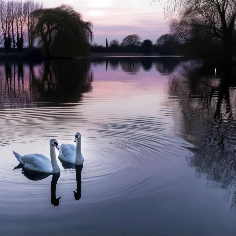 Twilight Swans Canvas