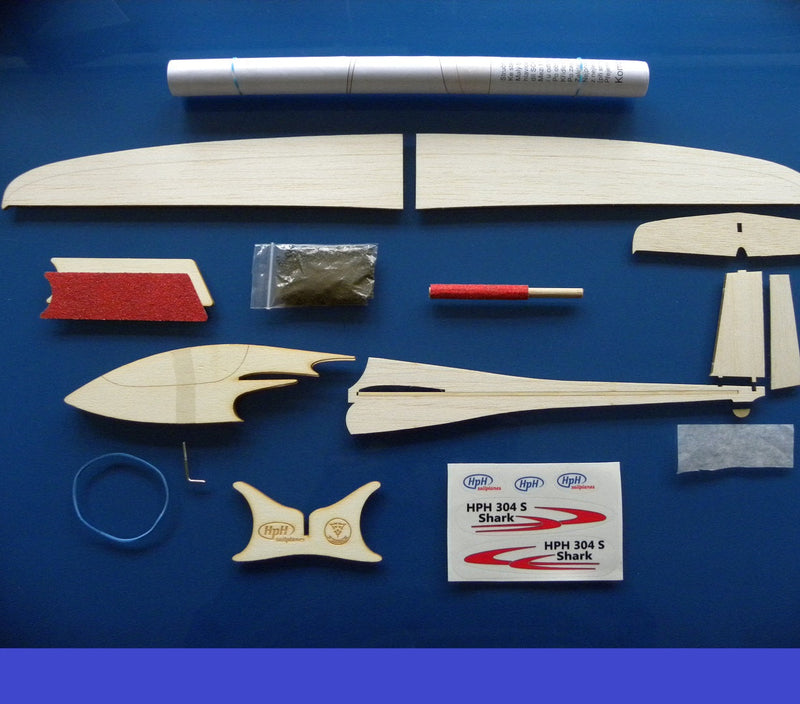 Hiesbok HPH Twin Shark Model Sailplane Kit, chuck glider, hand launch glider