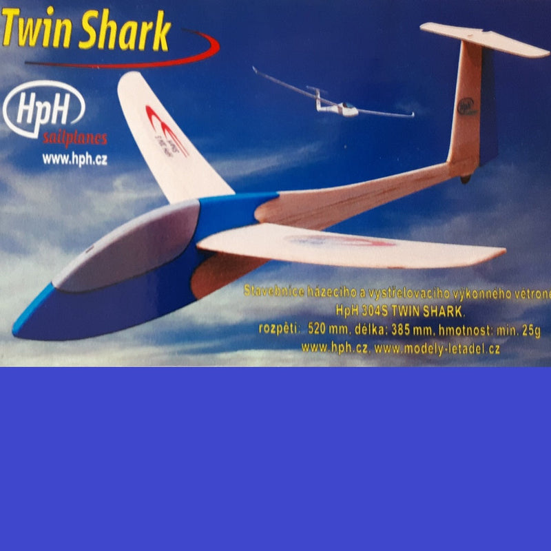 Hiesbok HPH Twin Shark Model Sailplane Kit, chuck glider, hand launch glider