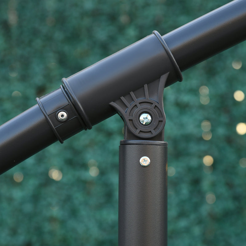 Outsunny 3(m) Garden Banana Parasol Cantilever Umbrella w/ Cross Base, Blue