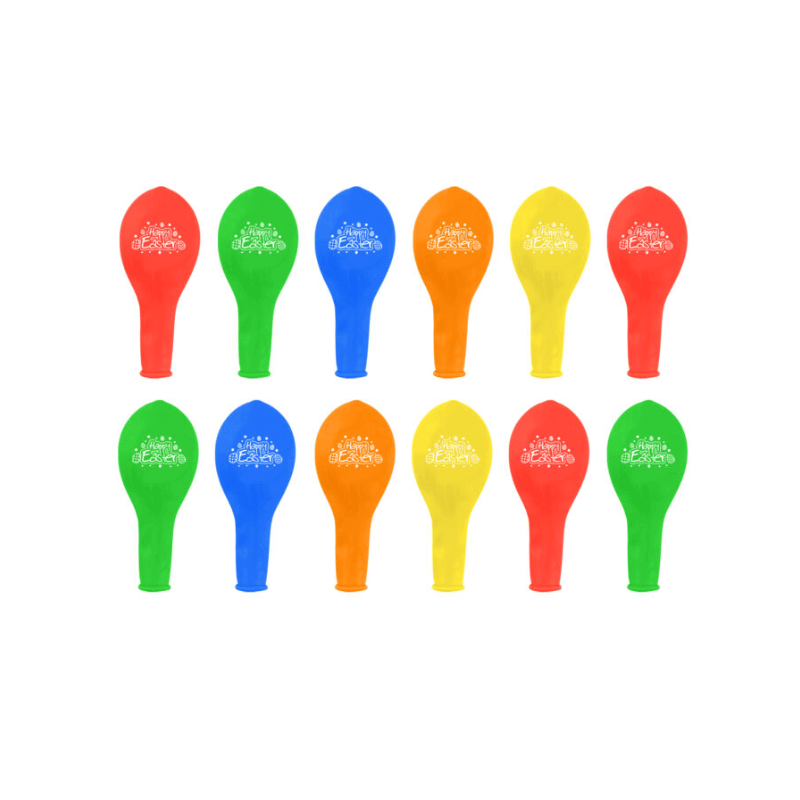 Easter Balloons Multicoloured 12 Pack