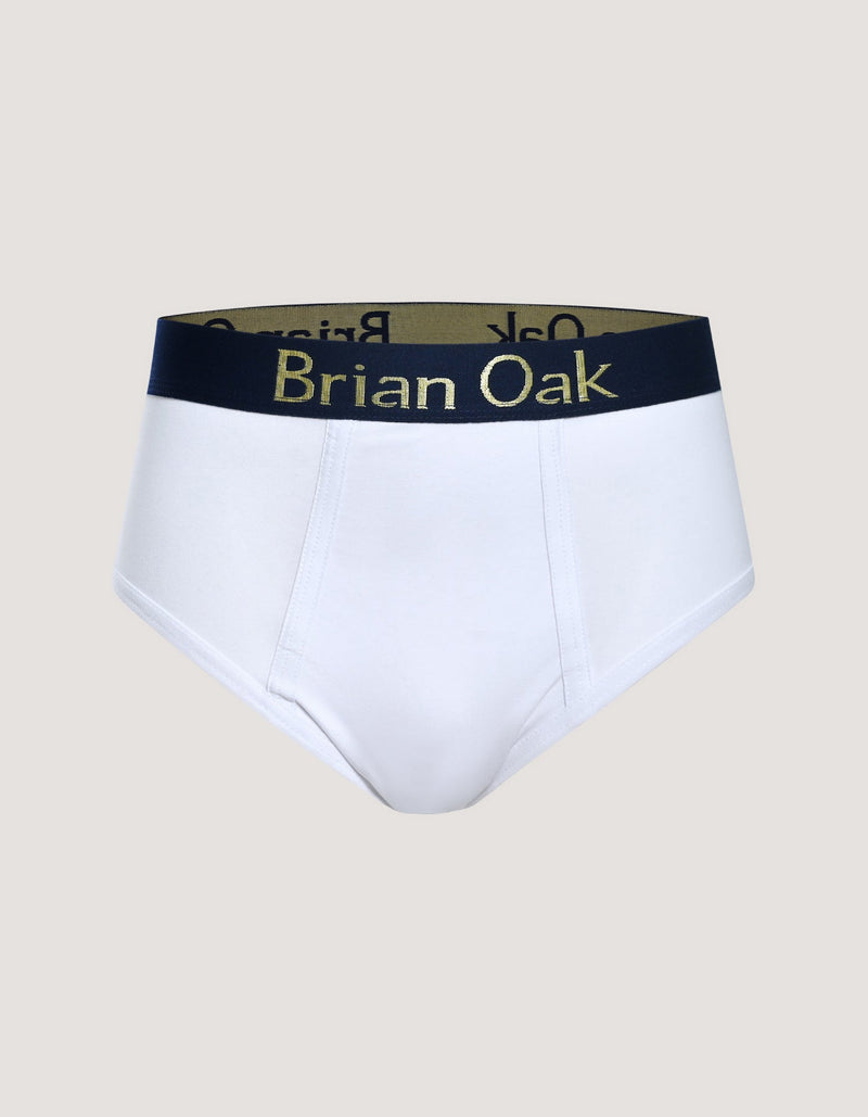 White Cotton Stretch Brief