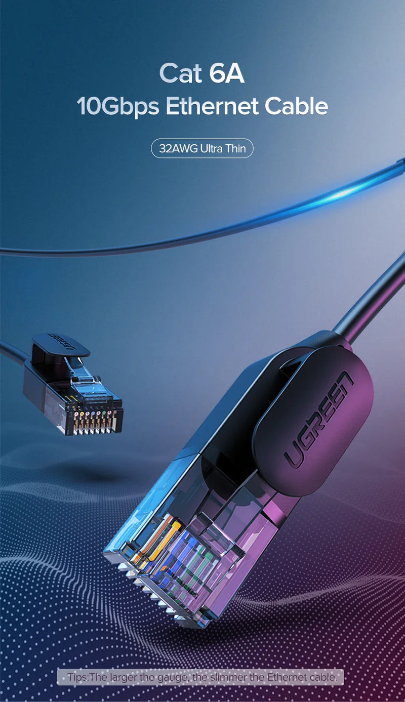 UGREEN Cat 6A Slim Ethernet Cable up to 10Gbps