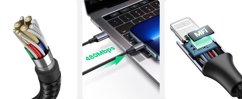 UGREEN MFi-Certified 20W charging USB C to Lightning Cable for iPhone & iPad