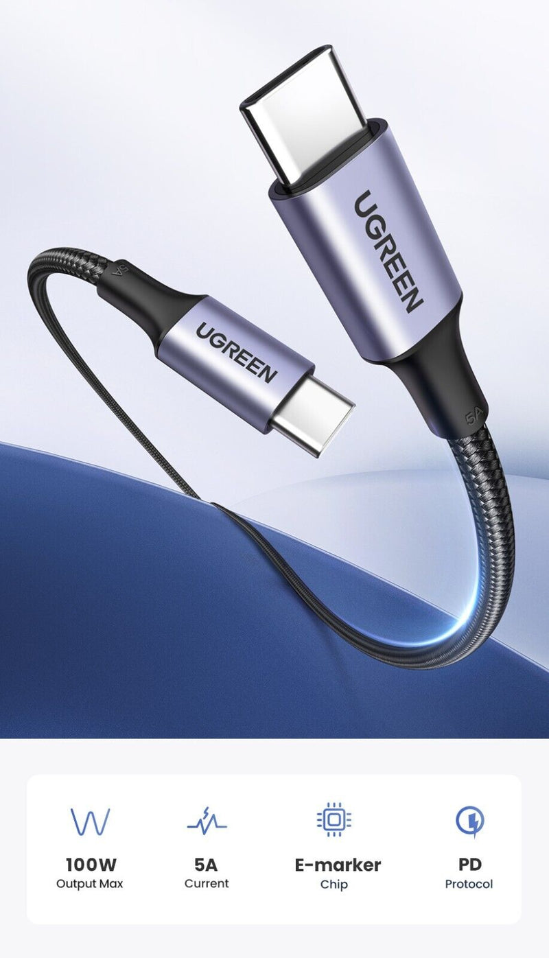 UGREEN PD 100W Aluminium Housing Type C to Type C USB Cable Universal