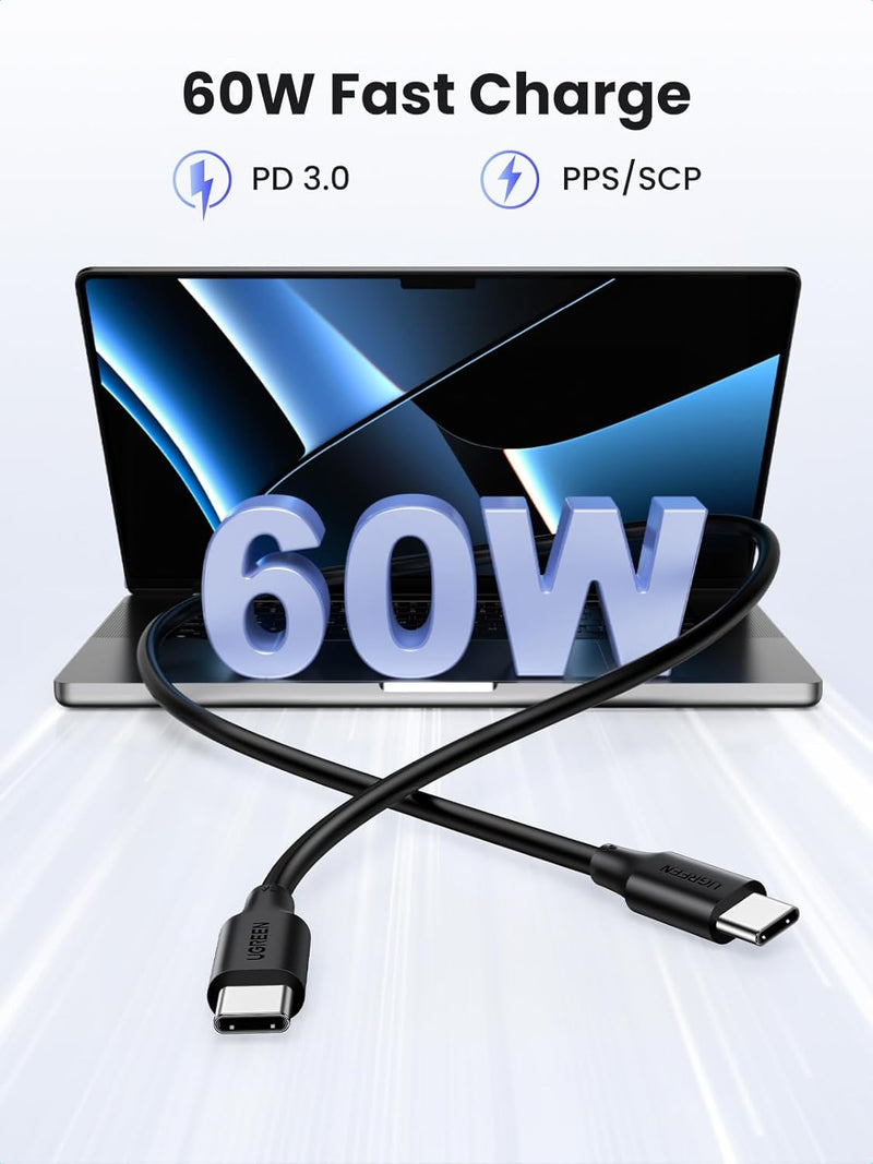 UGREEN PD 60W Fast Charging PVC Type C to Type C USB Cable