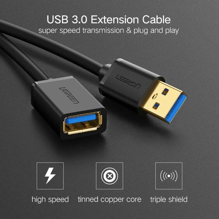 UGREEN USB 3.0 Extension Cable with up to 5Gbps data transfer speeds