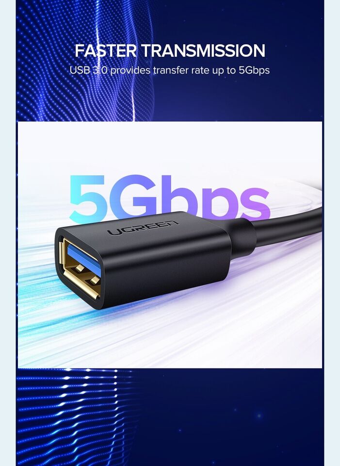 UGREEN USB 3.0 Extension Cable with up to 5Gbps data transfer speeds