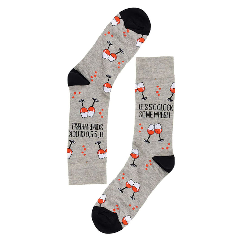 1 Pack Ladies Novelty Cotton 5 Oclock Wine Socks