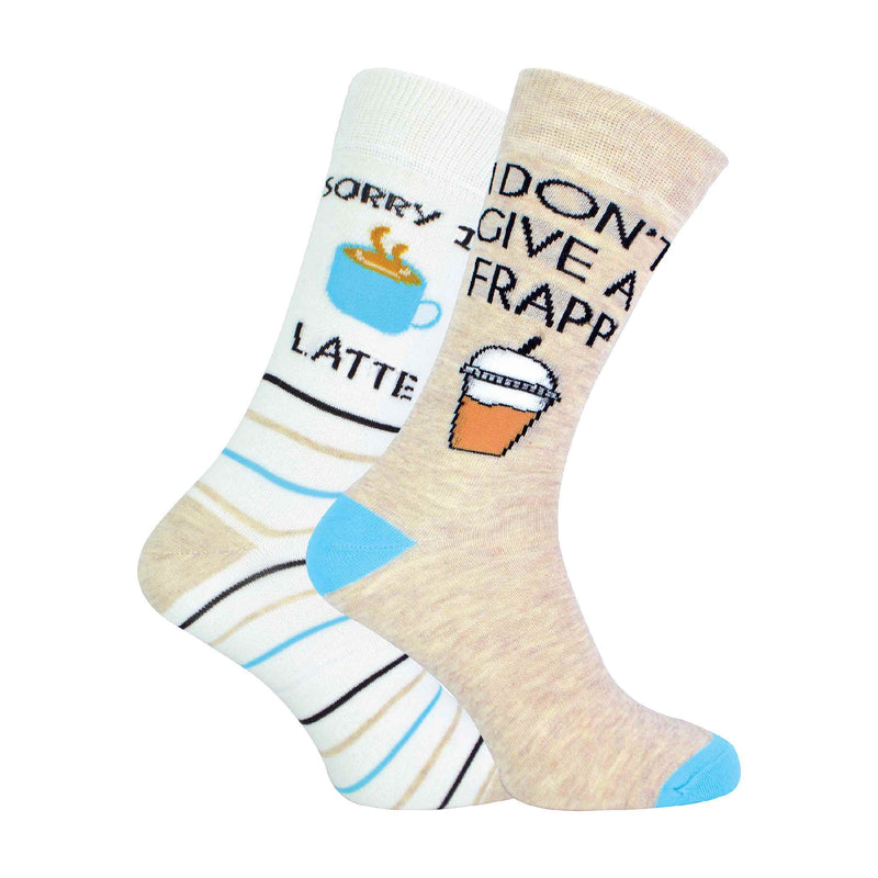 2 Pack Mens Novelty Coffee Socks in a Gift Box