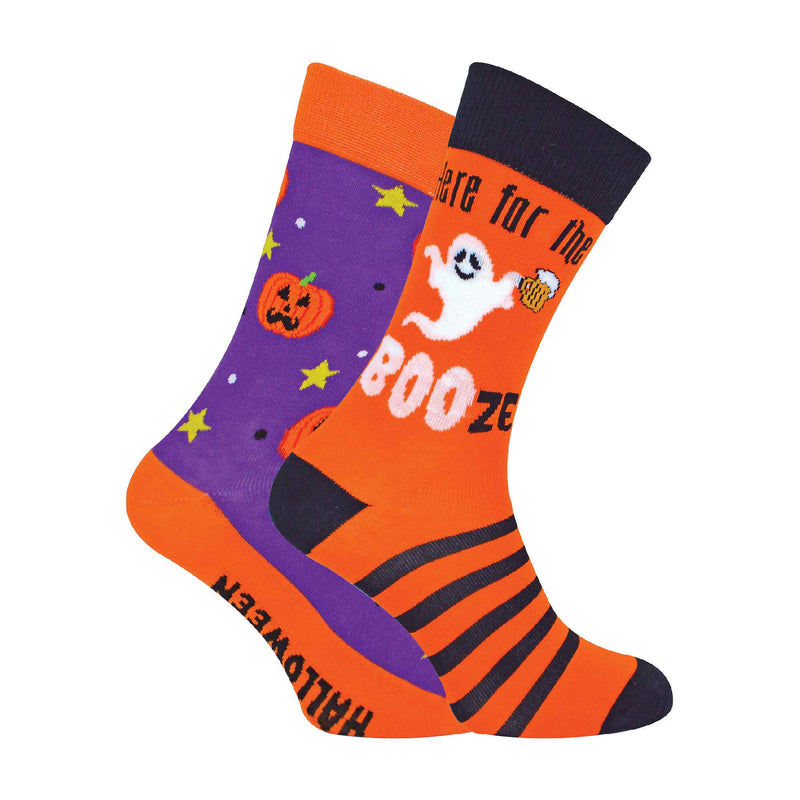 2 Pack Mens Novelty Halloween Coffin Socks in a Box
