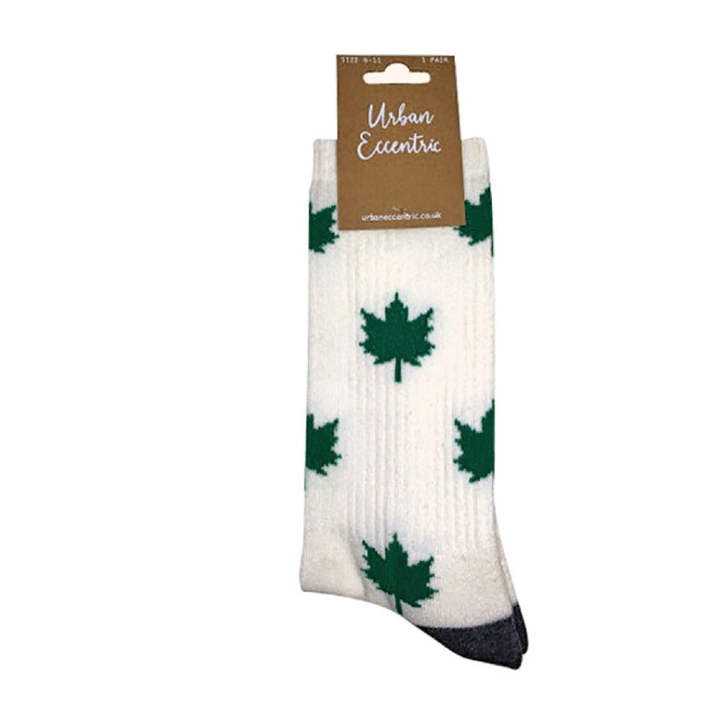 2 Pack Mens Novelty Cotton Rich Weed Leaf Socks