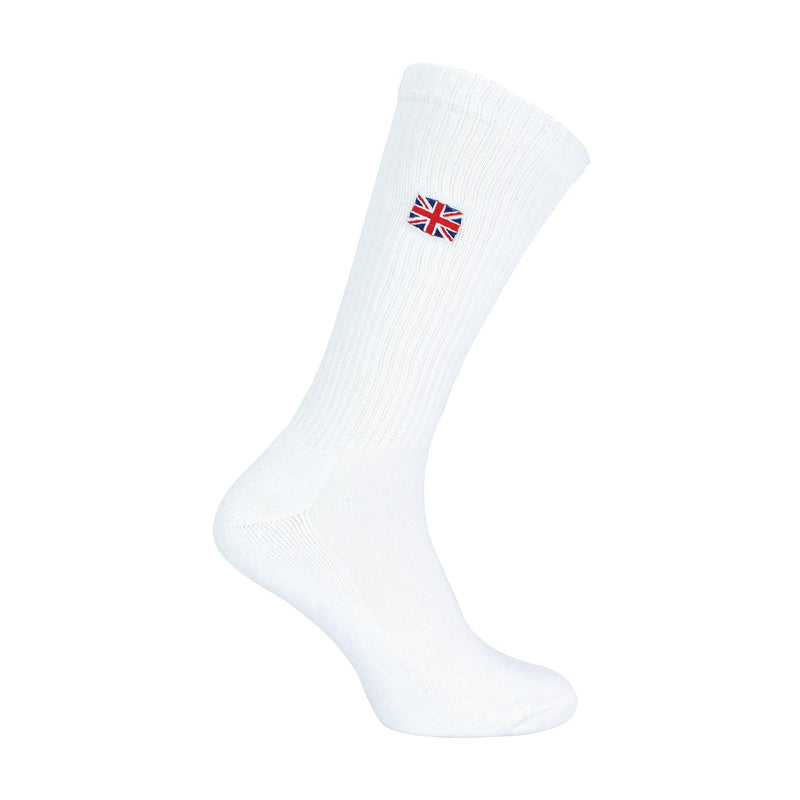 1 Pack Mens Novelty Union Jack Motif White Socks