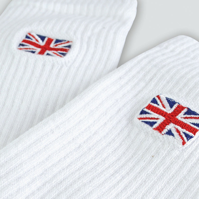 1 Pack Mens Novelty Union Jack Motif White Socks