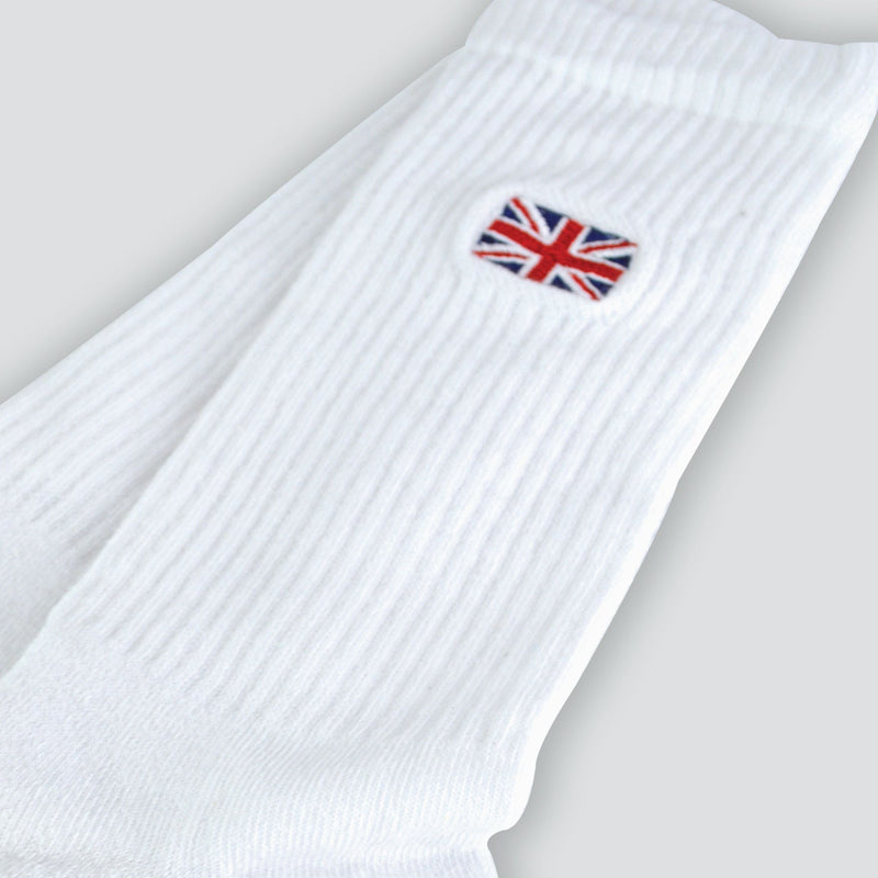 1 Pack Mens Novelty Union Jack Motif White Socks