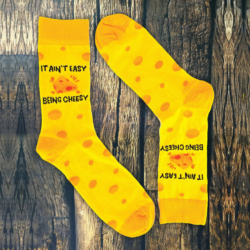 1 Pack Mens Novelty Cheese Themed Socks in a Gift Box