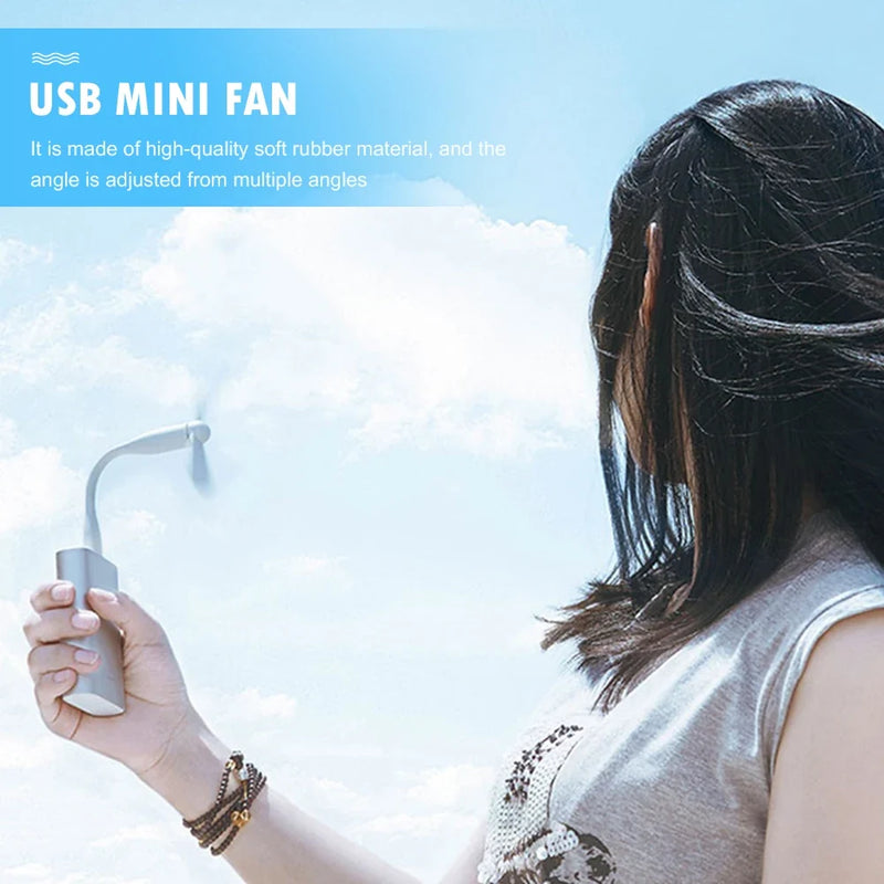 USB Mini Flexible Fan - Portable Bendable Cooling Fan for Laptop, PC, Gadget Hand Fan