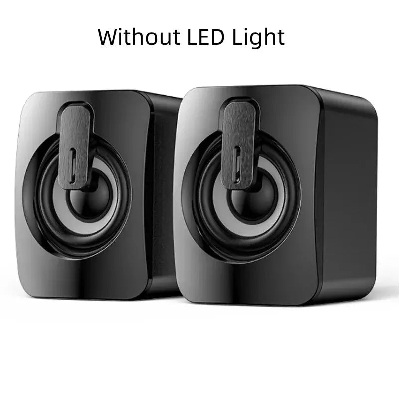 USB Wired Computer Speakers with LED Light - HiFi Stereo PC Sound Box with Microphone for Desktop & Laptop