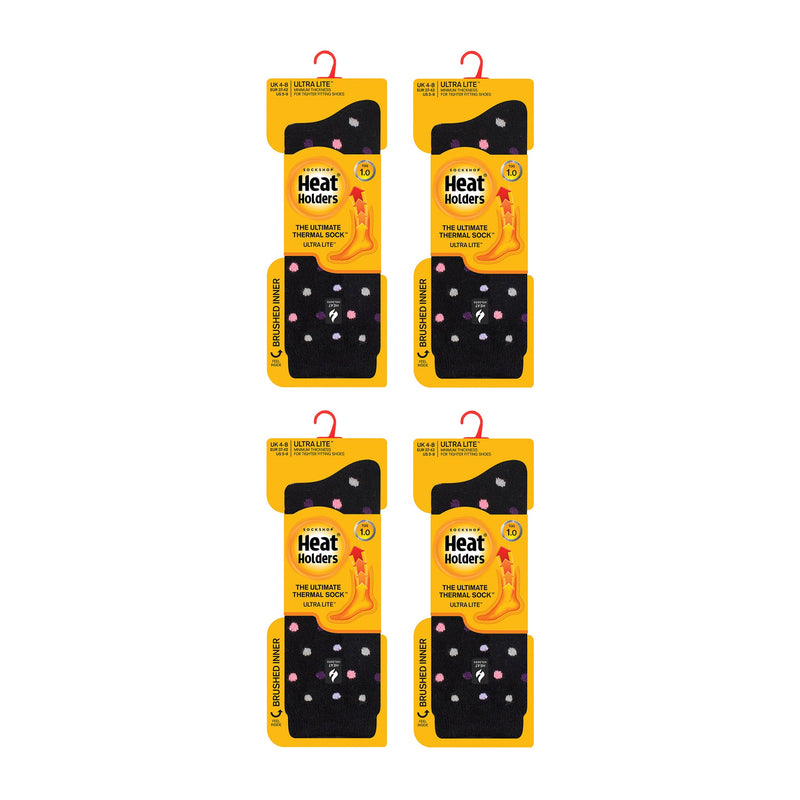 Ladies Ultra Lite Extra Thin 1.0 TOG Casual Thermal Socks (Multipack Options)