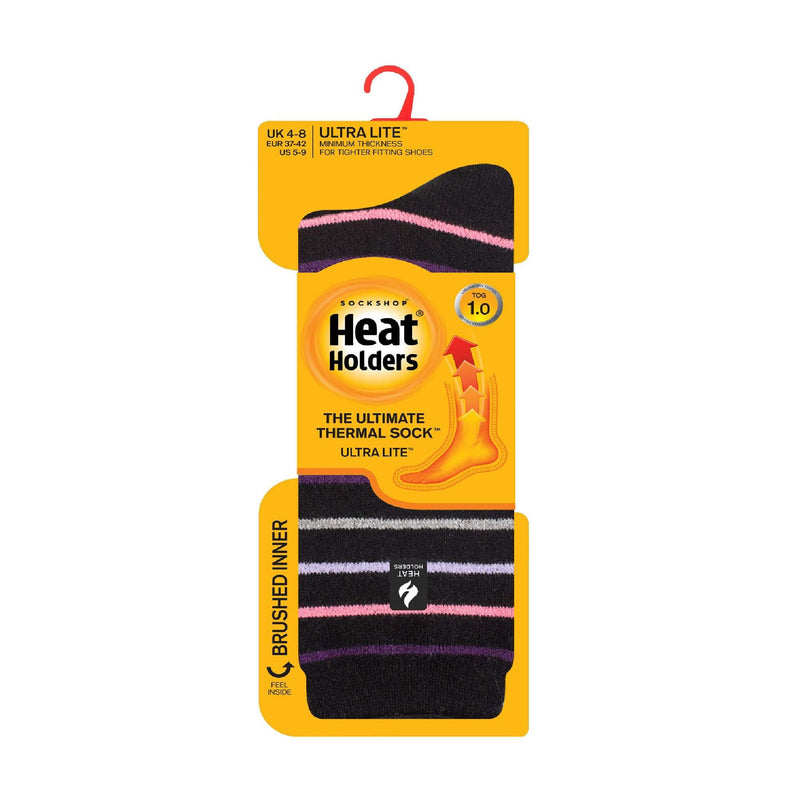 Ladies Ultra Lite Extra Thin 1.0 TOG Casual Thermal Socks (Multipack Options)