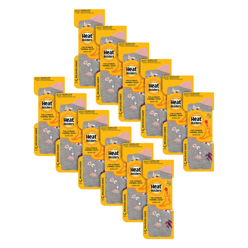 Ladies Ultra Lite Extra Thin 1.0 TOG Casual Thermal Socks (Multipack Options)
