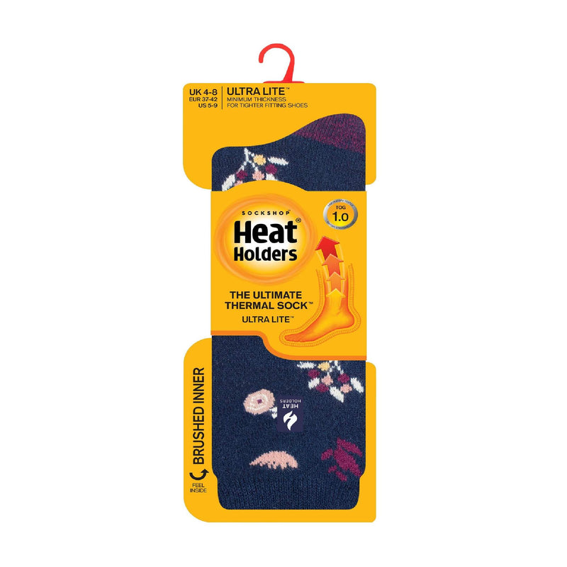 Ladies Ultra Lite Extra Thin 1.0 TOG Casual Thermal Socks (Multipack Options)