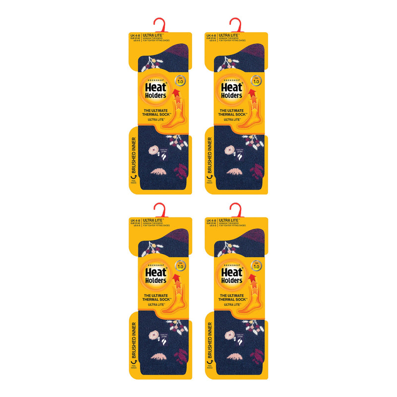 Ladies Ultra Lite Extra Thin 1.0 TOG Casual Thermal Socks (Multipack Options)