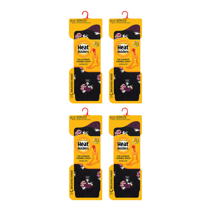 Ladies Ultra Lite Extra Thin 1.0 TOG Casual Thermal Socks (Multipack Options)