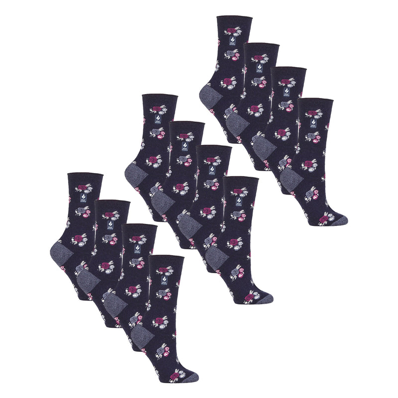 Ladies Ultra Lite Extra Thin 1.0 TOG Casual Thermal Socks (Multipack Options)
