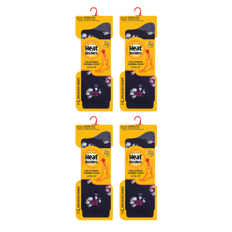 Ladies Ultra Lite Extra Thin 1.0 TOG Casual Thermal Socks (Multipack Options)