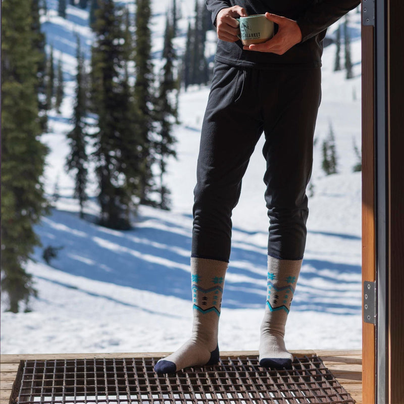 3 Pack Mens Patterned Lightweight Thin 2.3 TOG Thermal Knee High Ski Socks