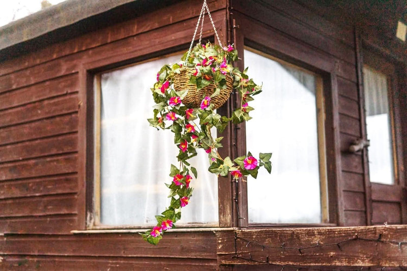 Artificial Pink Floral Hanging Basket with Trailing Flowers