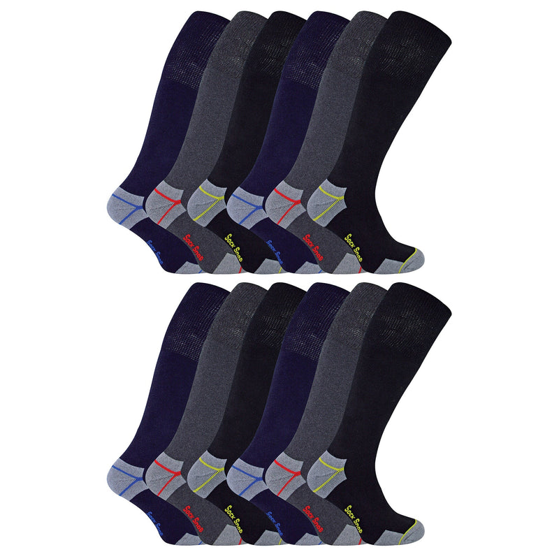 Mens Long Knee High Work Socks (Multipack Options)