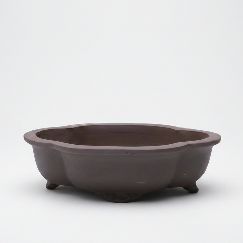 Unglazed Bonsai Pot Floral | 26cm x 21cm x 6cm | YB1129
