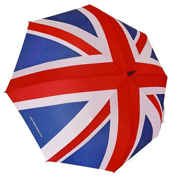 Golf umbrella with Union Jack design and automatic push button opening