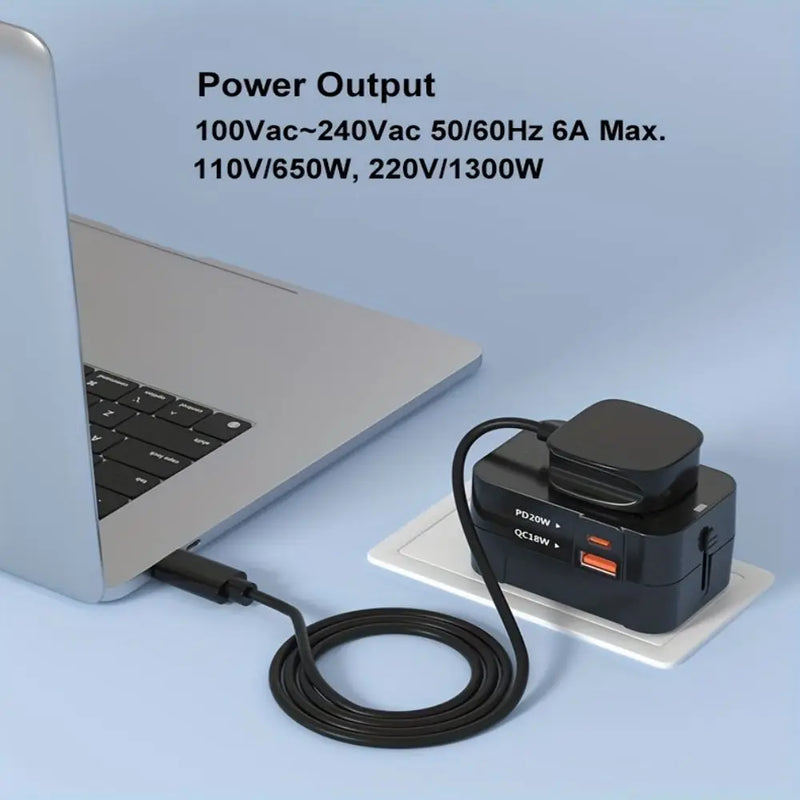 Universal Travel Adapter - All-in-One Fast Charger with USB-C Ports for USA, EU, UK & AU