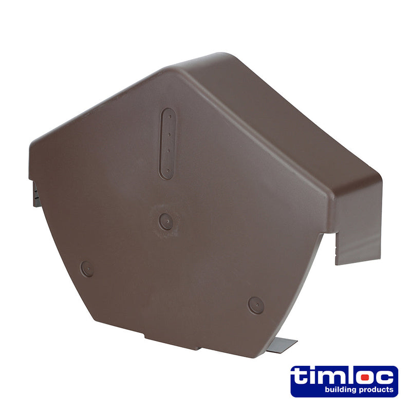 Universal Angled Dry Verge End Cap – Brown – 260 × 145mm