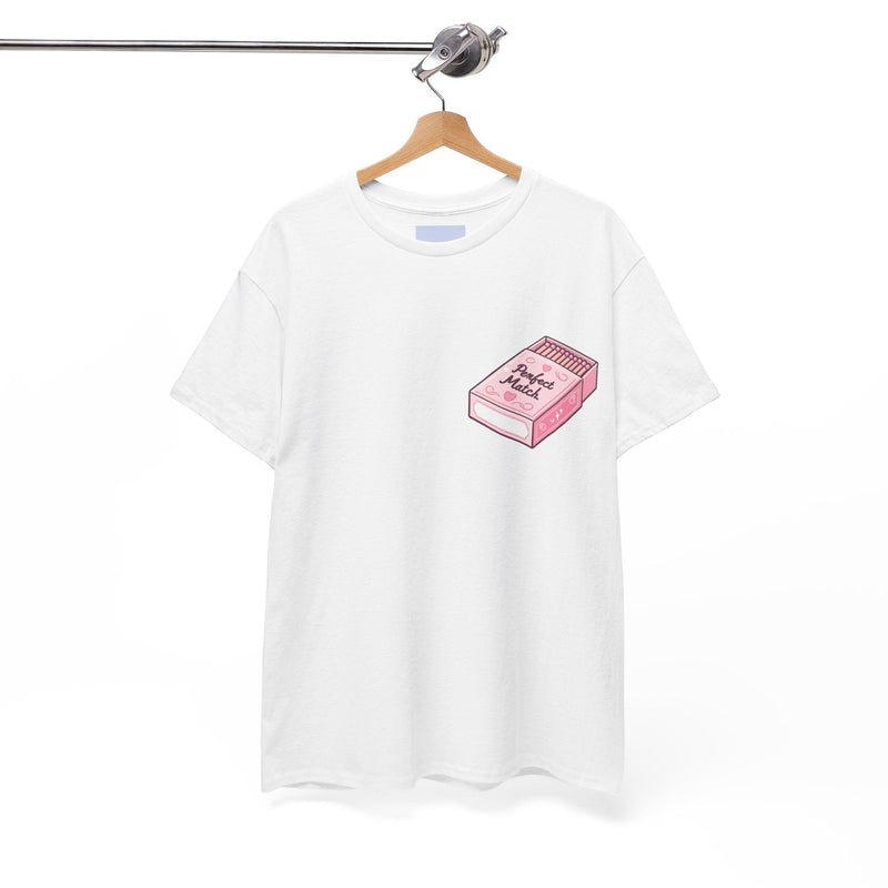 Perfect Match T-Shirt | Cute Pink Matchbox Love Design