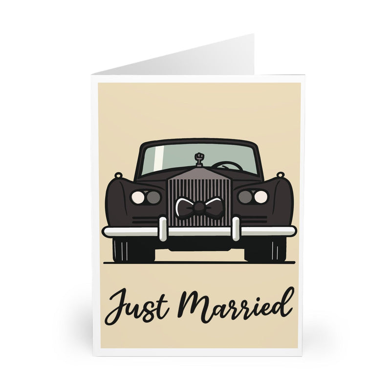Just Married Wedding Card – Rolls Royce & Bow Tie Design