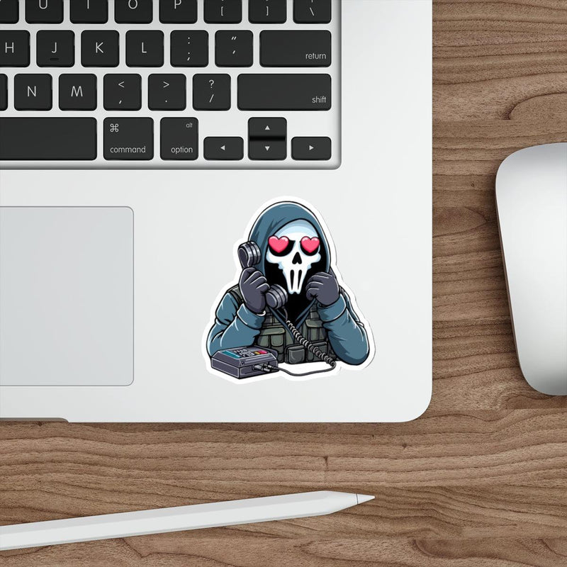 Masked Soldier Heart Eyes Phone Sticker