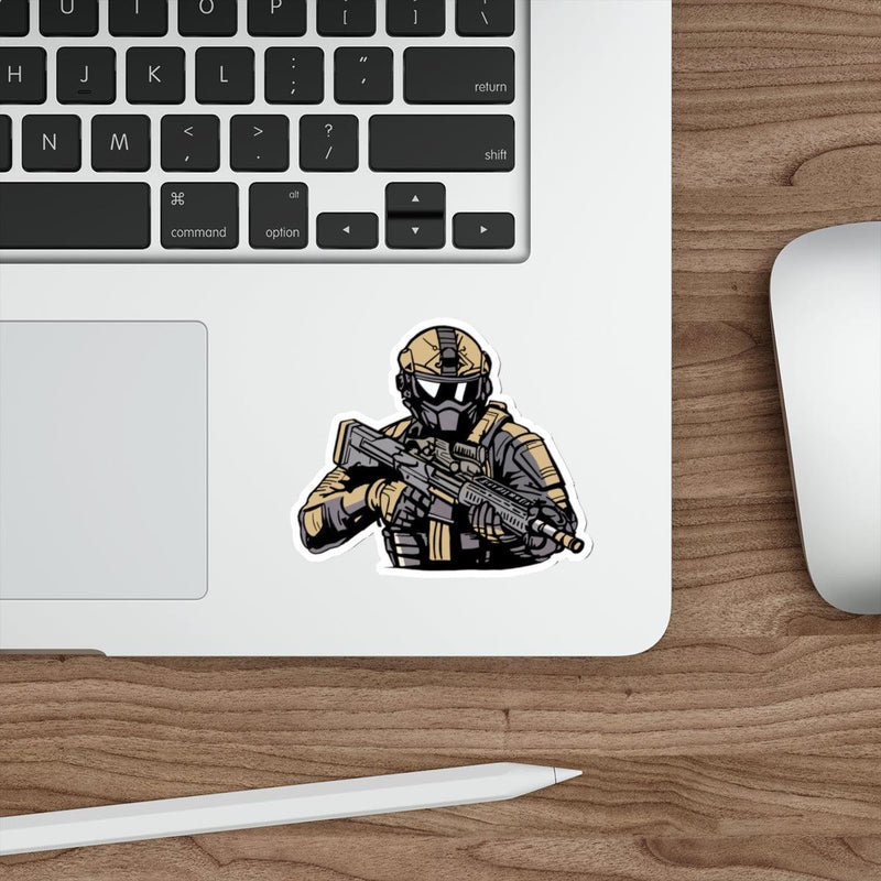 Masked Soldier Waterproof Vinyl Sticker