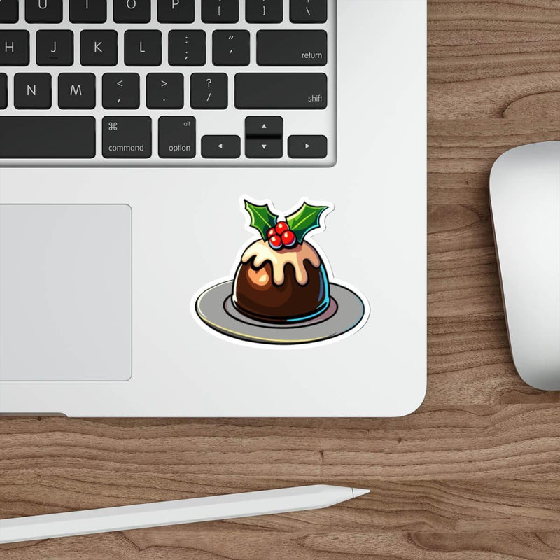 Festive Christmas Pudding Waterproof Sticker