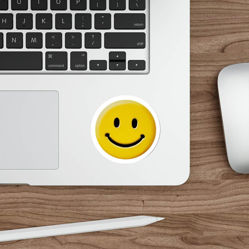 Smiling Face Sticker – Positive Vibes Vinyl Decal