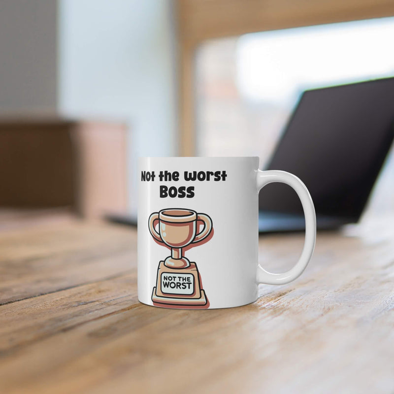 “Not the Worst” Trophy Mug – Personalised